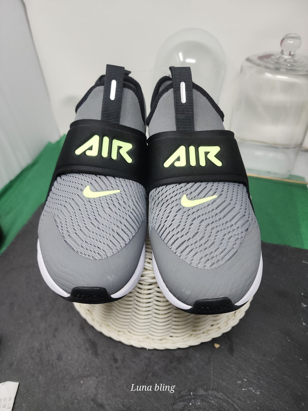 Nike Kids' Grey & Neon Slip-On Air Sneakers